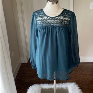 H&M Teal lace top blouse!